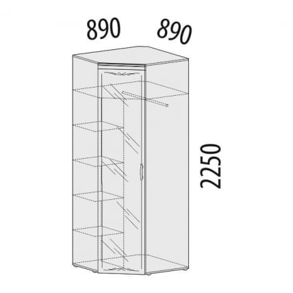 Шкаф угловой с зеркалом (лев/прав) Тиффани 93.09_1