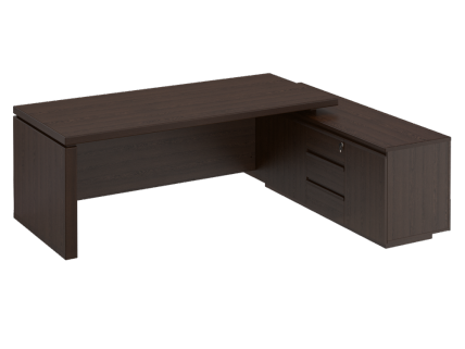 Стол руководителя на опорной тумбе MARK МК 138 левый Дуб валенсия_0