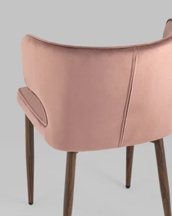 Стул Матео ножки под дерево велюр Пыльно-розовый_6