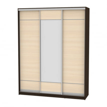 Шкаф-купе B-230х180х60-2(Венге-ДМ-D7D8D7)_0