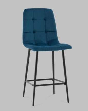 Стул полубарный Одди ПБ велюр синий_0