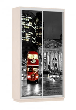 Шкаф-купе двухдверный Экспресс Дуо 1200х2400h Лондон/Дуб молочный_0