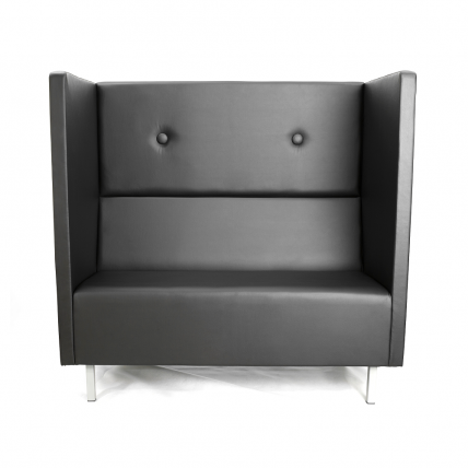 Диван офисный двойной Скайнет модуль В с высокой спинкой черный Ecotex 3001_1