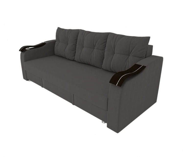 Диван Виктория МДФ (большой диван МДФ) (Berhouse) Цвет фасада: Темно серый Велюто 32; Тип: Прямой; Материал фасада: Металл/Велюр_0