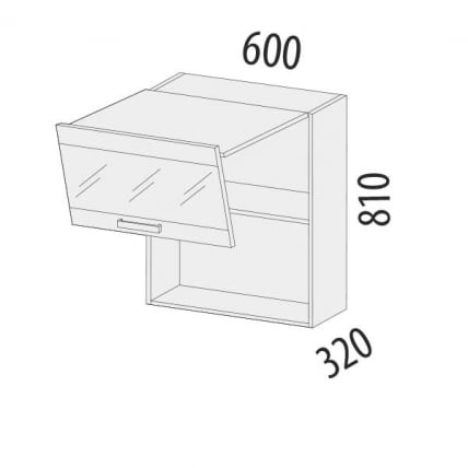 Шкаф-витрина кухонный (с системой плавного закрывания) Бруклин 101.80.1 Дуб Кронберг/Лагода/Антрацит_6