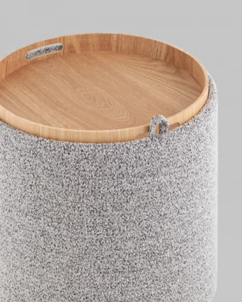 Пуф-столик с ящиком Хюгге S букле серый_5