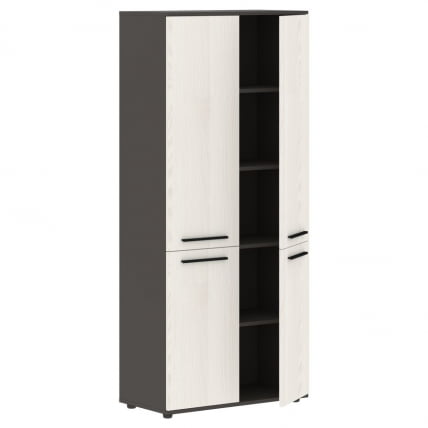 Шкаф с глухими средними и малыми дверьми EDIS EHCS 85.3 Ясень Траун Черный Мокко_1