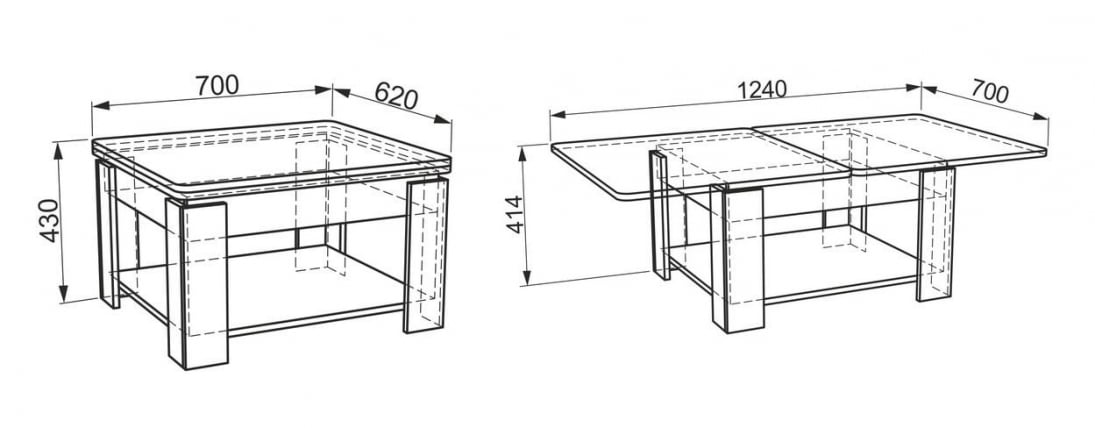 Журнальный столик Адам 1 Венге / Дуб млечный_2