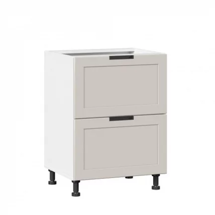 Тумба кухонная 600 с 2 ящиками ЛЮКС (4) Джамис ЛД 296.900.000.121 Белый Кашмир_0