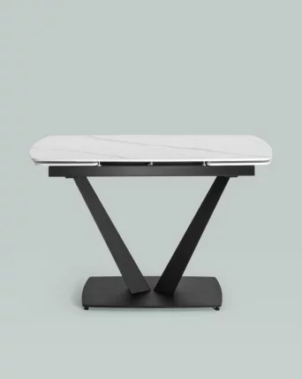 Обеденный стол раскладной Клео120-180 Белый мрамор_2