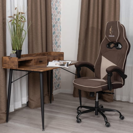 Кресло Arena metalBL велюр, коричневый/бежевый, 6/7_15