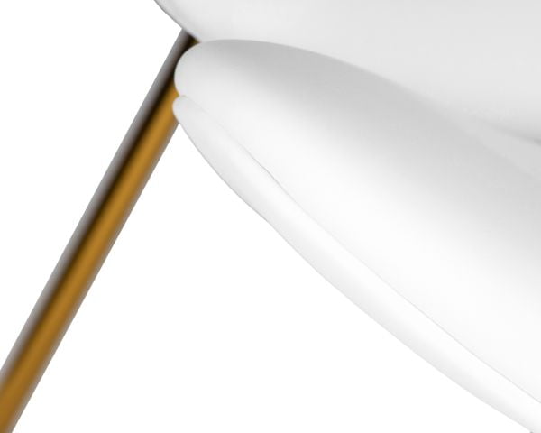 Кресло дизайнерское DOBRIN EMILY (белый винил YP17, золотое основание) 2 шт_2