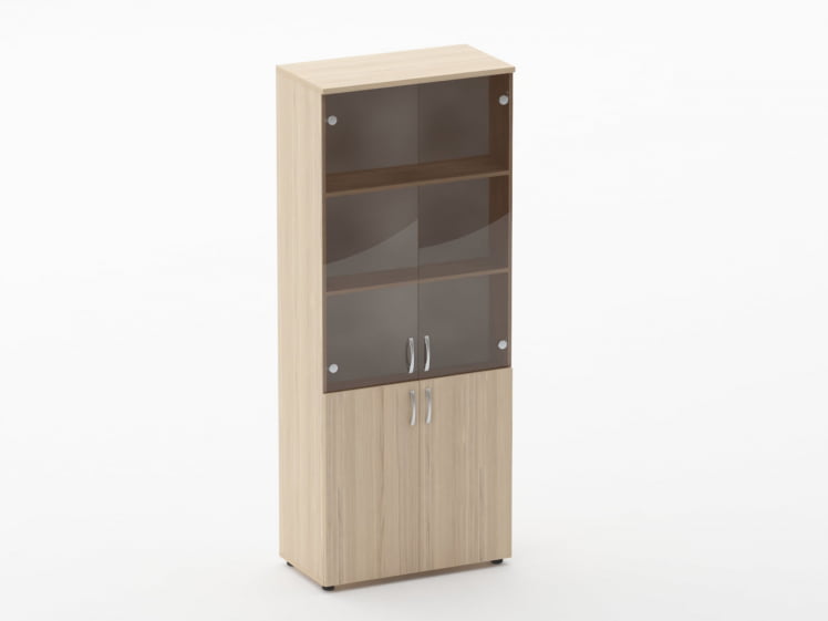 Шкаф высокий со стеклом Glassy 6.19.151 Бук светлый_0