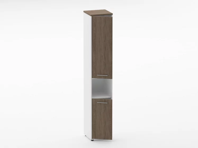 Шкаф 5 узкий закрытый, с нишей Deka 10.23.15Л Дуб Верцаска/Белый_1
