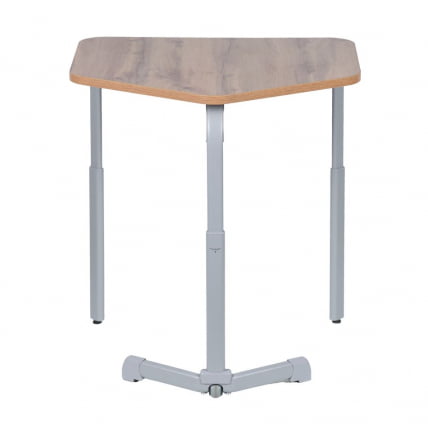 Парта одноместная трапеция (рост 3-7) Серый/Металл Серый_1