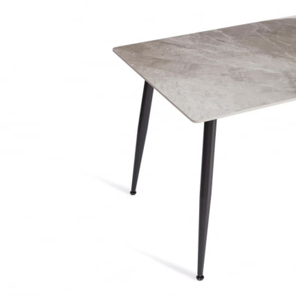 Стол обеденный Austen/Остин столешница керамика (глянцевая) / опоры металл, серый/черный, 120x80x75 см_3