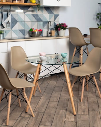 Стул Еамес Стйле ДСВ бежевый (разборный каркас) / Eames Style DSW_14