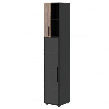 Шкаф-колонка комбинированный (левый) VELION VENEER VRHCS 40.2 L Американский орех Яшма черная_2