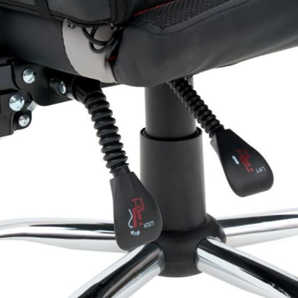 Кресло компьютерное CROMEX (КРОМЕКС) Quantum GM-155 RGB экокожа черное/красное/серое_3