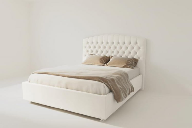 Мягкая интерьерная кровать "Берлин" без основания Цвет фасада: Белый; Цвет корпуса: Белый; Материал фасада: Искусственная кожа; Размер: 900х2000 мм; Спальное место: 900х2000 мм _0