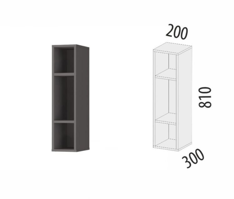 Открытая полка Графит 74.37_1