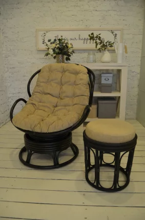 Кресло Папасан Челси вращающийся 23/03B венге матовый_0