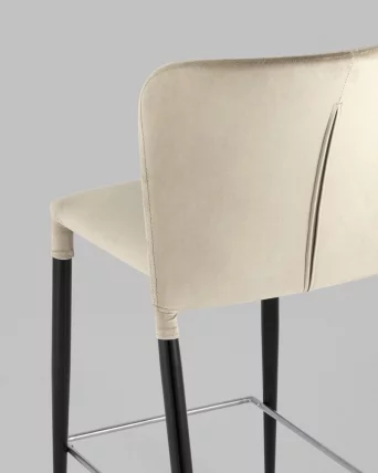 Стул полубарный Лори велюр Бежевый ножки металл_5