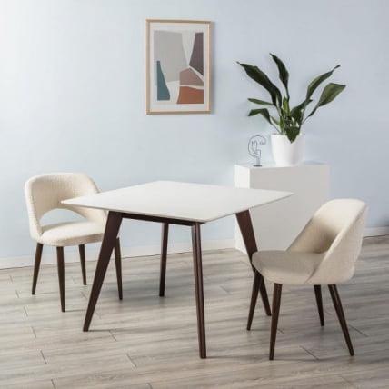 Стол Лунд 860*860 Белый Темный орех_7