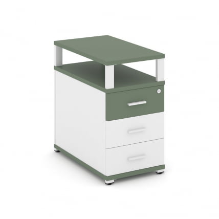 Тумба приставная с 3-мя ящиками и надставкой CONCEPT CN.TGP-001 B/W Кобо Белый бриллиант Белый_0