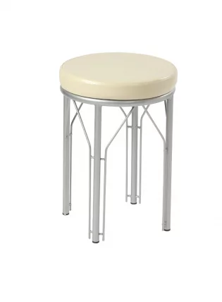 Табурет CТ 02 металлик,винилкожа Бежевый_0
