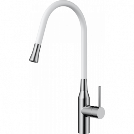 Смеситель Omoikiri Yatomi-Bn-Wh Латунь/Нерж. Сталь/Белый Шланг_0