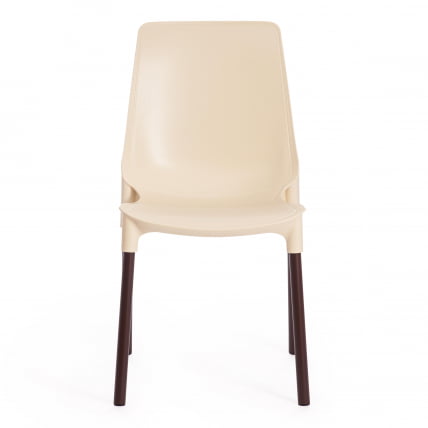 Стул GENIUS (mod 75) металл/пластик, 46x56x84cм, бежевый/коричневые ножки_4