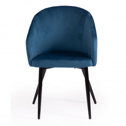 Кресло LA FONTAIN (mod. 004) вельвет/металл, 60 х 57 х 84 см , синий (HLR 63)/черный_4