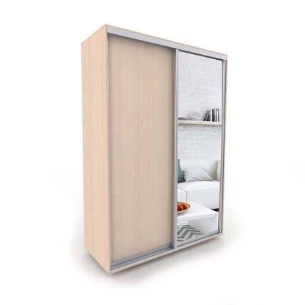 Шкаф-купе 2-х дверный Акцент-Сим ДЗ 1000х600 Дуб молочный_0