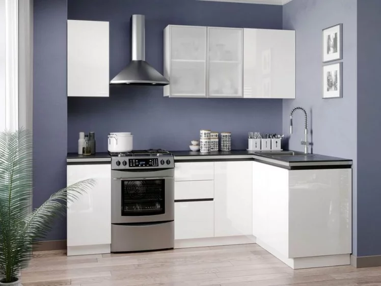 Шкаф кухонный угловой 600 с 2 дверями высокий Шервуд ЛД 281.570.000.170 Белый Белый глянец_3