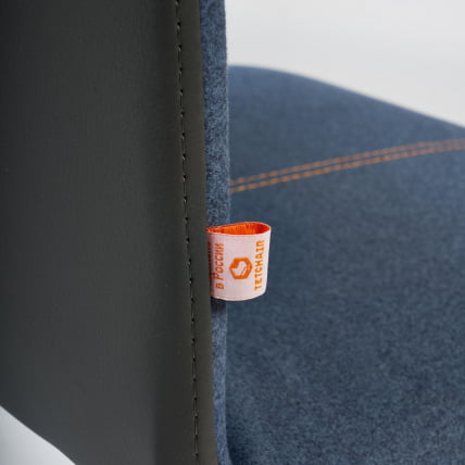 Кресло RIO экошерсть/кож/зам, синий/металлик, 1811-30/36_6