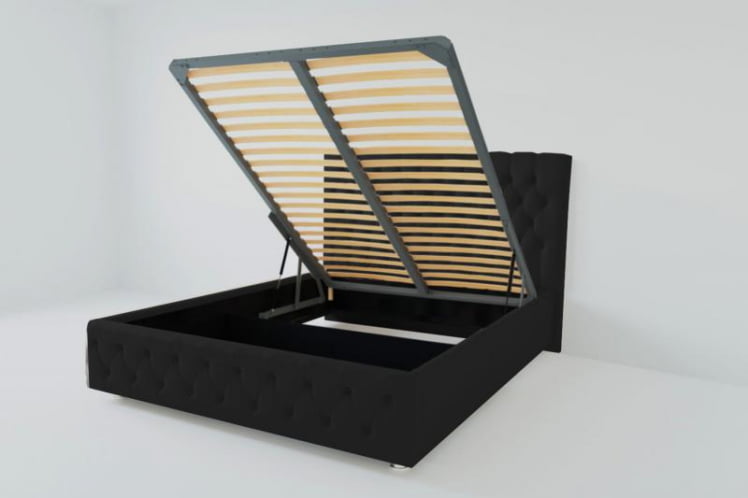 Мягкая интерьерная кровать "Версаль" с подъемным механизмом Материал фасада: Искусственная кожа; Спальное место: 2000х2000 мм; Цвет фасада: Кольт Ч; Цвет корпуса: Кольт Ч _0