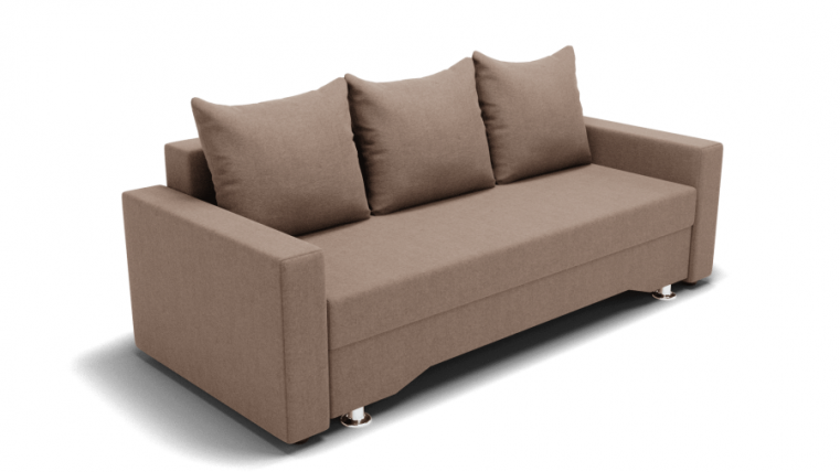 Диван Квадро-3 ППУ (ЗР) Цвет фасада: Светло коричневый; Тип: Прямой; Материал фасада: Металл/Велюр_0