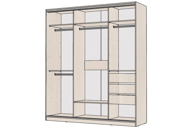 Шкаф-купе 2-х дверный Виктория 2000х584х2300, Бодега светлая 20ДЛЗЛДЛЗЛ-ЯШШШ-Бс 310-1532_1