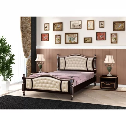 Кровать из массива Жасмин 200х140 Орех темный_1