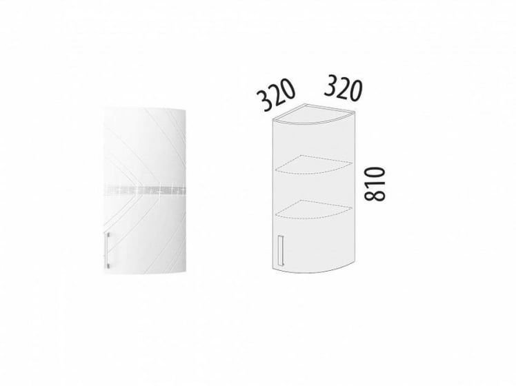 Шкаф кухонный торцевой закрытый (лев/прав) Бьянка 102.16_1