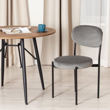 Стул REVO (mod. 7033) ткань/металл, 47х54х82 см, высота до сиденья 47 см, темно-серый barkhat 14/черный_8