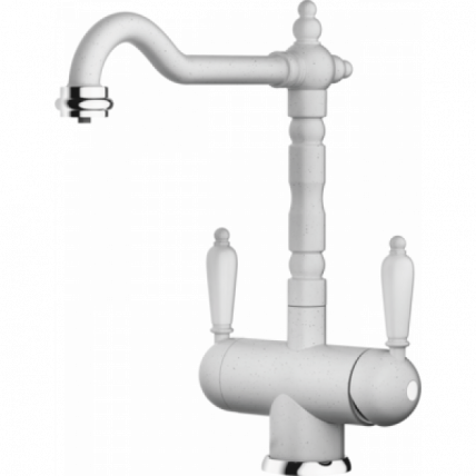 Смеситель Омоикири Амагасаки-Вх Латунь/Гранит/Белый / Omoikiri Amagasaki-Wh_0