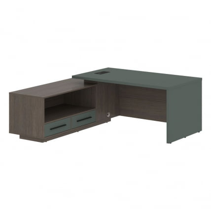 Стол руководителя левый VELION VCT 1919 L Нефрит Дуб Сильвер_0