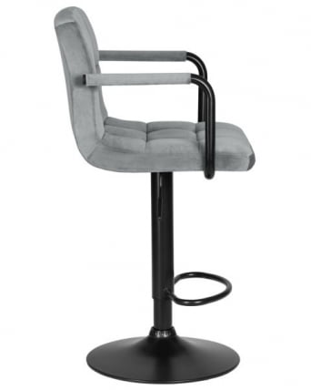 Стул барный DOBRIN KRUGER ARM BLACK (серый велюр (MJ9-75)) 2 шт_3
