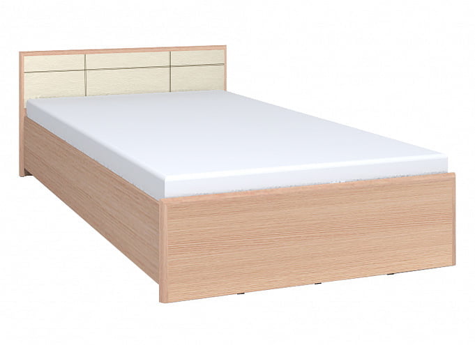 Кровать АМЕЛИ 3 1400 с основанием дерево (дуб отбеленный)_0