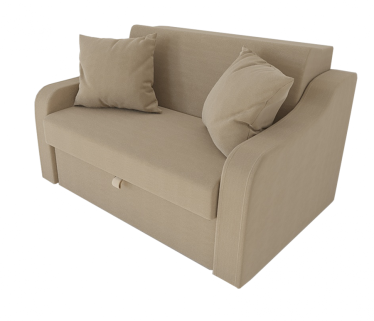 Диван Аккорд Малый (Berhouse) Цвет фасада: Беж Велюто 05; Тип: Прямой; Материал фасада: Металл/Велюр_0