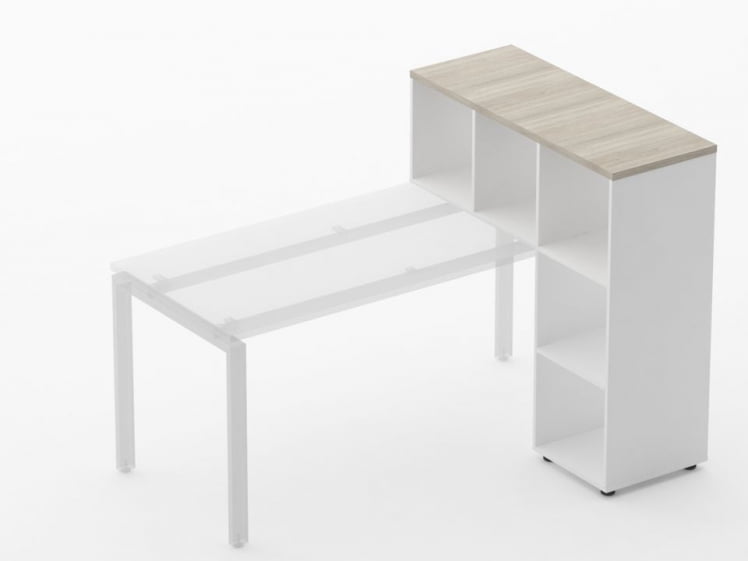 Стеллаж к столу Deka 9.07.11 Дуб Сантана светлый/Белый_1