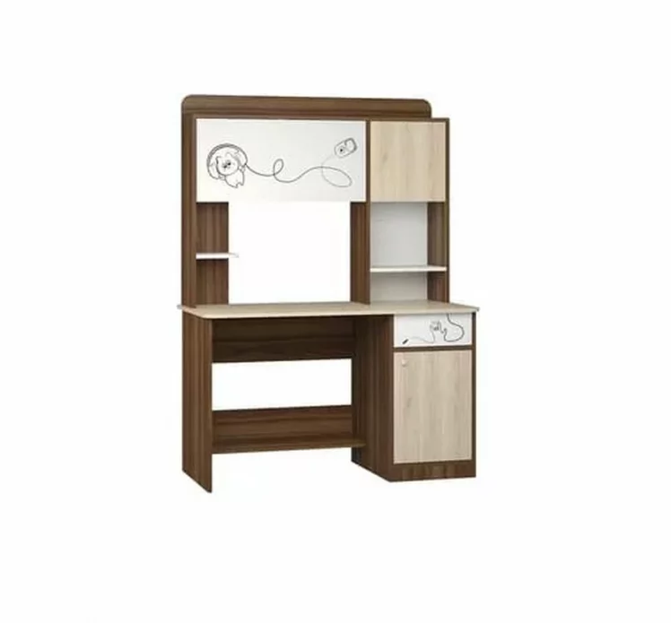 Стол компьютерный Котофей Орех Дуб Сонома Белый_0