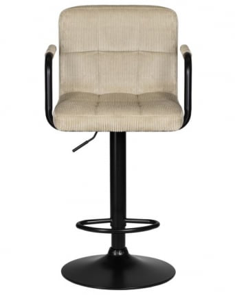 Стул барный DOBRIN KRUGER ARM BLACK (бежевый вельвет (LAR-E2041-04)) 2 шт_6